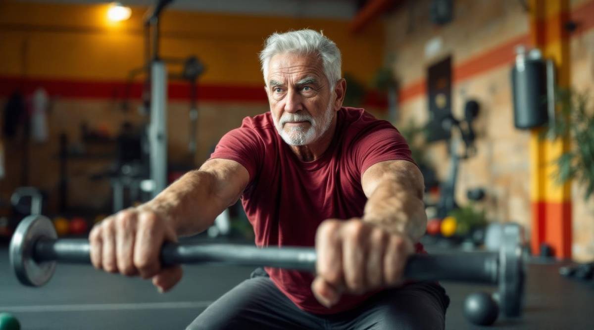 Aktive Person bei Bewegungsübung